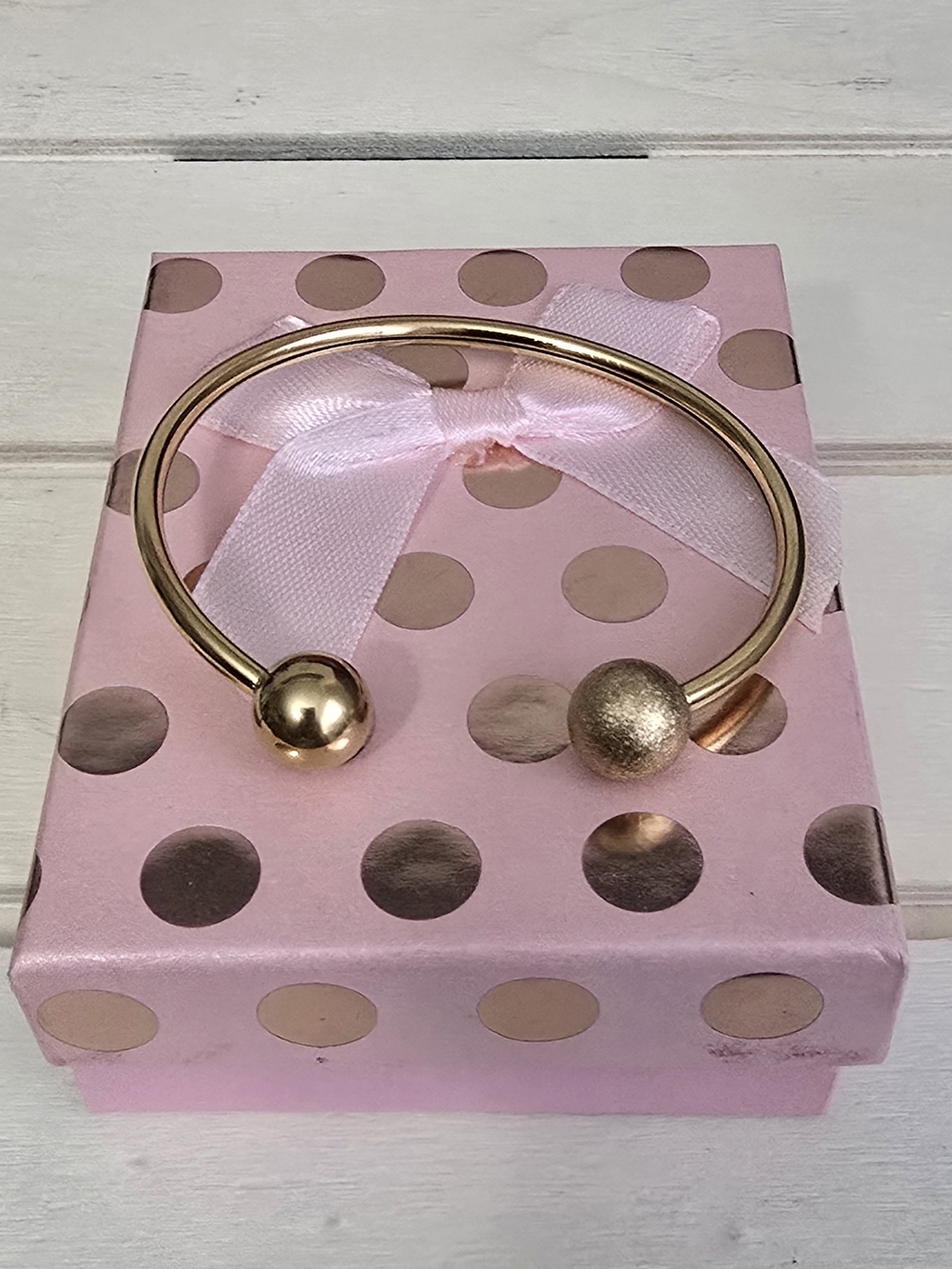 Open-Ended Gold Ball Cuff Bracelet